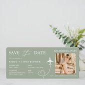 QR Code Destination Wedding Boarding Pass  (スタンド正面)