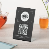 QR code digital menu custom logo black tabletop 台座サイン (インサイチュ)