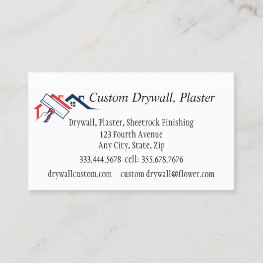 QR Code Drywall, Plaster, Sheetrock Finishing  名刺 (正面)