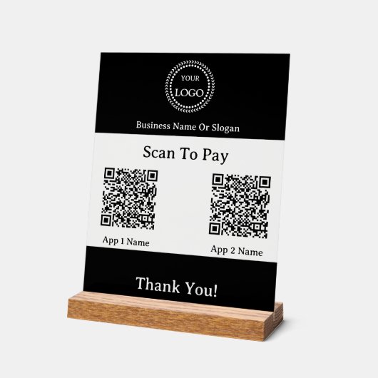 QR Code E-Wallet Payment By Mobile Digital Wallets アクリルサイン (傾斜)