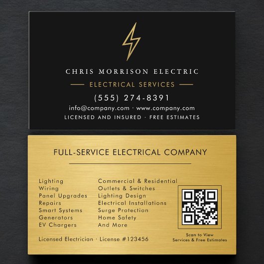 QR Code Electric Company Electrician 名刺