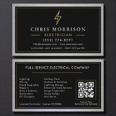 QR Code Electrician Electrical Contractor Metal 名刺