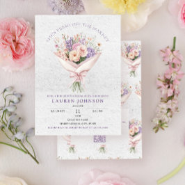 QR Code Elegant Fresh Off the Market Floral Bridal 招待状