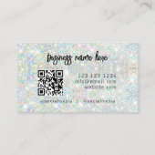 QR Code Elegant Holographic Glitter Beauty 名刺 (裏面)