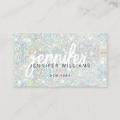 QR Code Elegant Holographic Glitter Beauty 名刺 (正面)