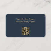 QR Code Estate Planning Attorney Navy Blue Gold  名刺 (裏面)