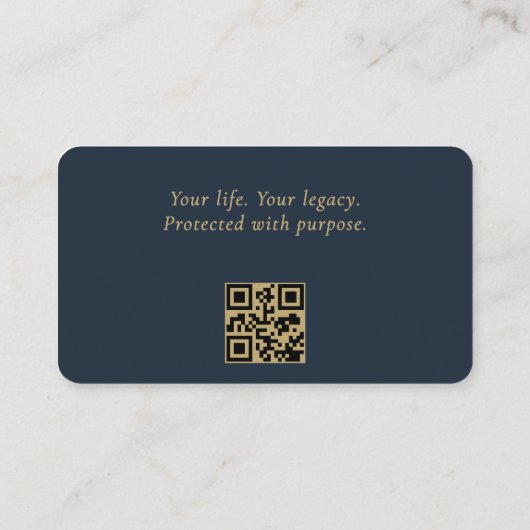 QR Code Estate Planning Attorney Navy Blue Gold  名刺 (裏面)