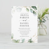 QR Code Eucalyptus Photo Greenery Wedding 招待状 (スタンド正面)