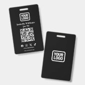 QR Code Event Badge | Digital Black Budget ID Card バッジ (正面＆裏面)