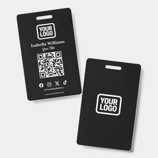 QR Code Event Badge | Digital Black Budget ID Card バッジ (正面＆裏面)