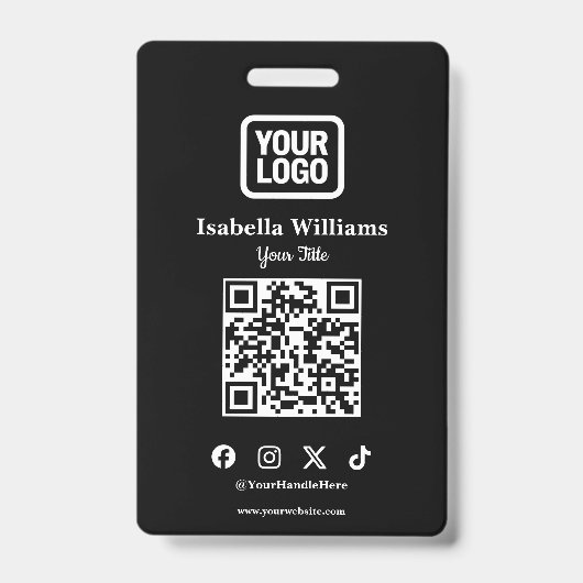 QR Code Event Badge | Digital Black Budget ID Card バッジ (正面)