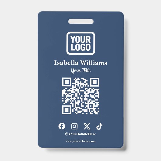 QR Code Event Badge | Digital Navy Budget ID Card バッジ (正面)