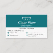 QR Code Eye Doctor Optometrist Office Glasses Icon 名刺 (正面)