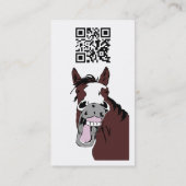 QR Code Farrier Trimmer Happy Horse Business Card 名刺 (裏面)