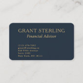 QR Code Financial Advisor Minimal Navy Blue Gold  名刺 (正面)