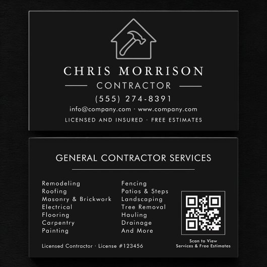 QR Code General Construction Contractor 名刺