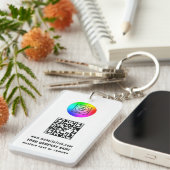 QR Code Generator Business Promo Keychains キーホルダー (正面右)