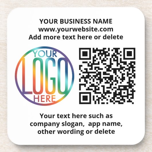 QR Code Generator & Your Business Logo Promotional コースター (正面)