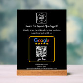 QR Code Google Review Business Logo Display アクリルサイン (ニュートラル)