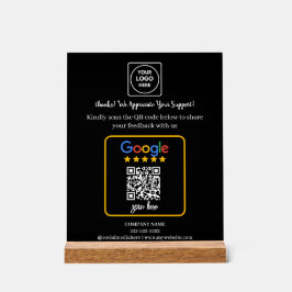 QR Code Google Review Business Logo Display アクリルサイン