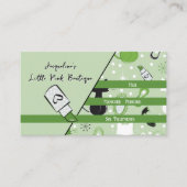 QR Code Green Girly Mid-Century Salon 名刺 (正面)