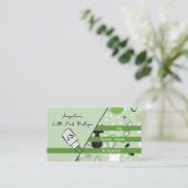 QR Code Green Girly Mid-Century Salon II 名刺 (スタンド正面)