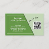 QR Code Green Girly Mid-Century Salon II 名刺 (裏面)