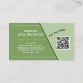 QR Code Green Girly Mid-Century Salon III 名刺 (裏面)