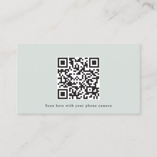QR Code Greenery Gold Wedding Website Details Card 名刺 (裏面)
