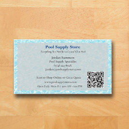 QR Code Grey Blue Swimming Pool Contractor   名刺
