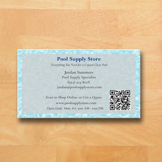 QR Code Grey Blue Swimming Pool Contractor   名刺