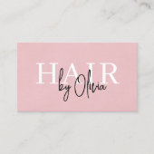 QR Code Hair Stylist Pink Suede Typography  名刺 (正面)