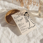 QR  Code Hand Drawn Written Couple Photo Wedding  招待状