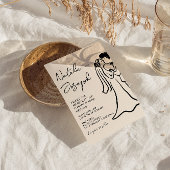 QR Code Hand Drawn Written Couple Quirky Wedding 招待状