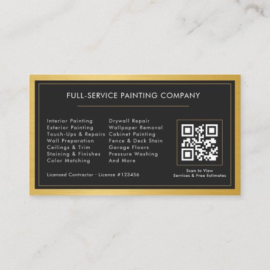 QR Code Home Painter Contractor Painting Service 名刺 (裏面)