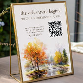 QR Code Honeymoon Fund Fall Lake Country Wedding ポスター