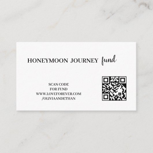 QR Code Honeymoon Fund Wedding Enclosure Card エンクロージャーカード (正面)