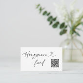 QR Code Honeymoon Request Wedding Enclosure Card 名刺 (スタンド正面)