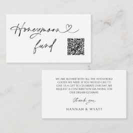 QR Code Honeymoon Request Wedding Enclosure Card 名刺