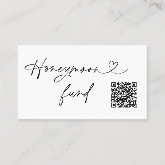 QR Code Honeymoon Request Wedding Enclosure Card 名刺 (正面)
