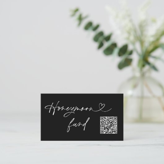 QR Code Honeymoon Request Wedding Enclosure Card 名刺 (スタンド正面)