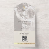 QR Code Ivory Gold Photo Wedding オールインワン招待状 (内側)