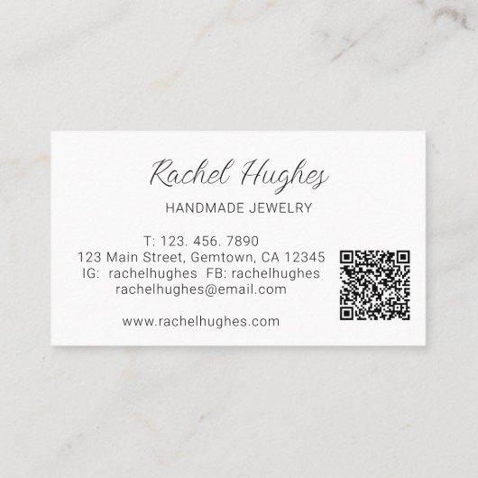 QR Code Jeweler Floral 名刺 (裏面)