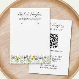 QR Code Jewelry Floral Earrings Display Card