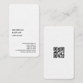 QR Code Linen Modern Professional Exclusive 名刺 (正面/裏面)