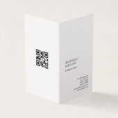 QR Code Linen Modern Professional Exclusive 名刺 (外部)
