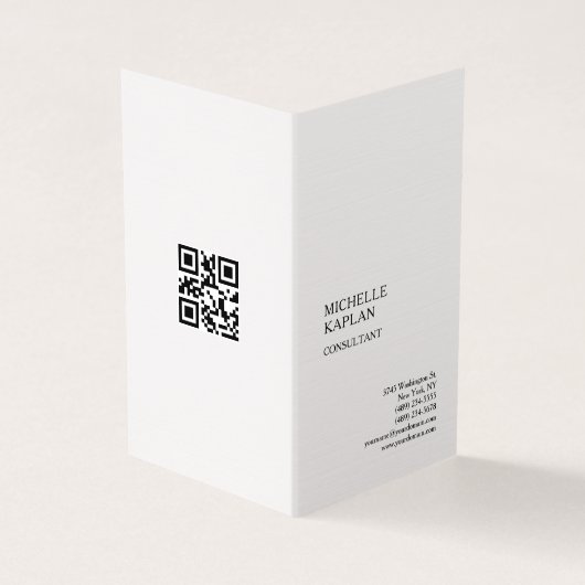 QR Code Linen Modern Professional Exclusive 名刺 (外部)