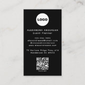 QR Code Logo Black Modern Minimalist Professional 名刺 (正面)