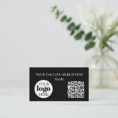 QR Code Logo Black Simple 名刺 (スタンド正面)