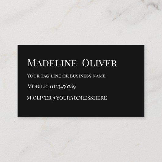 QR Code Logo Black Simple 名刺 (裏面)